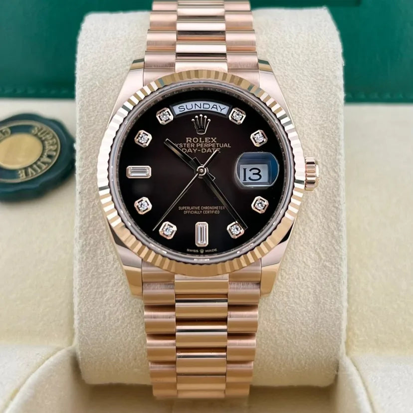 Rolex Day-Date Rose Gold With Brown Dial Master  Copy