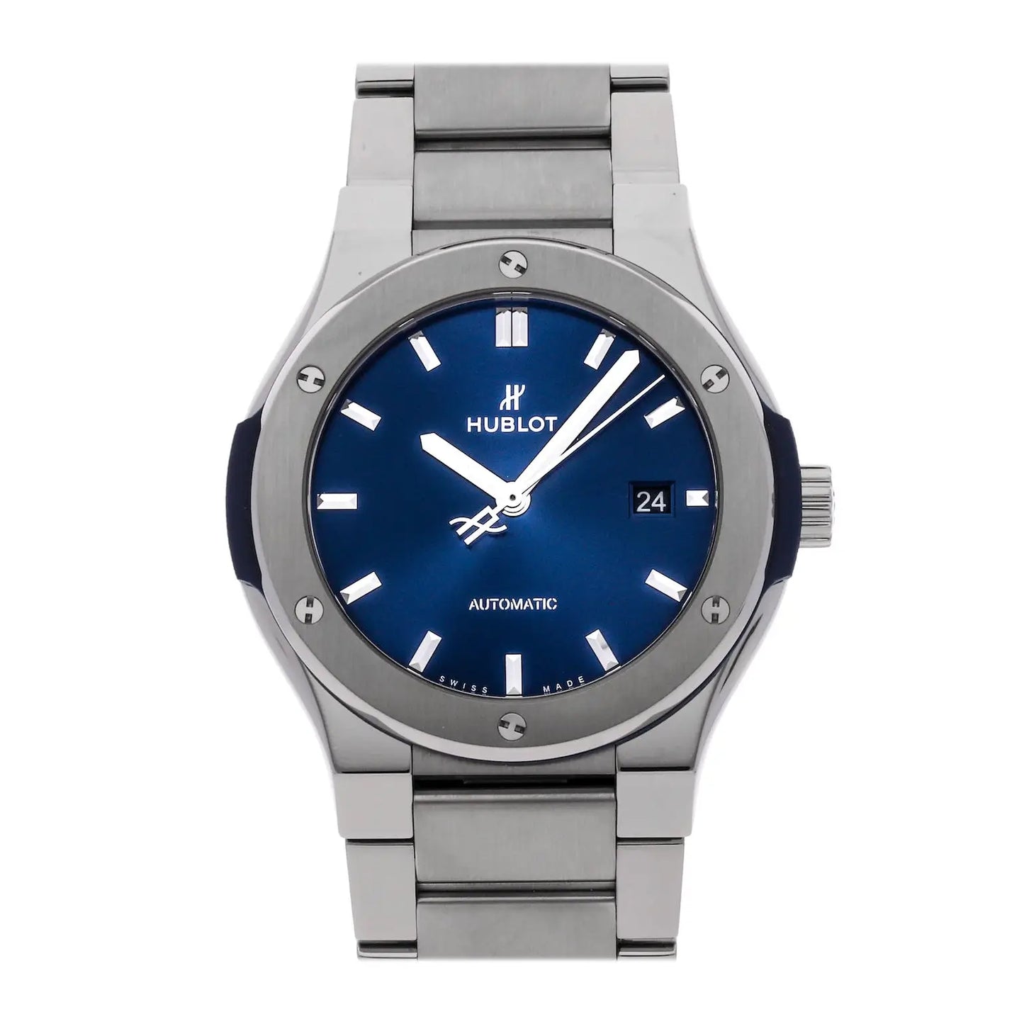 Hublot Classic Fusion Silver with Blue Dial