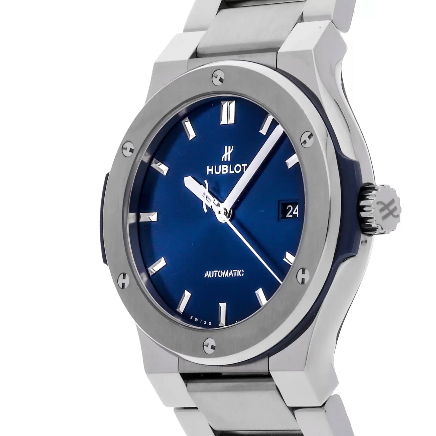 Hublot Classic Fusion Silver with Blue Dial