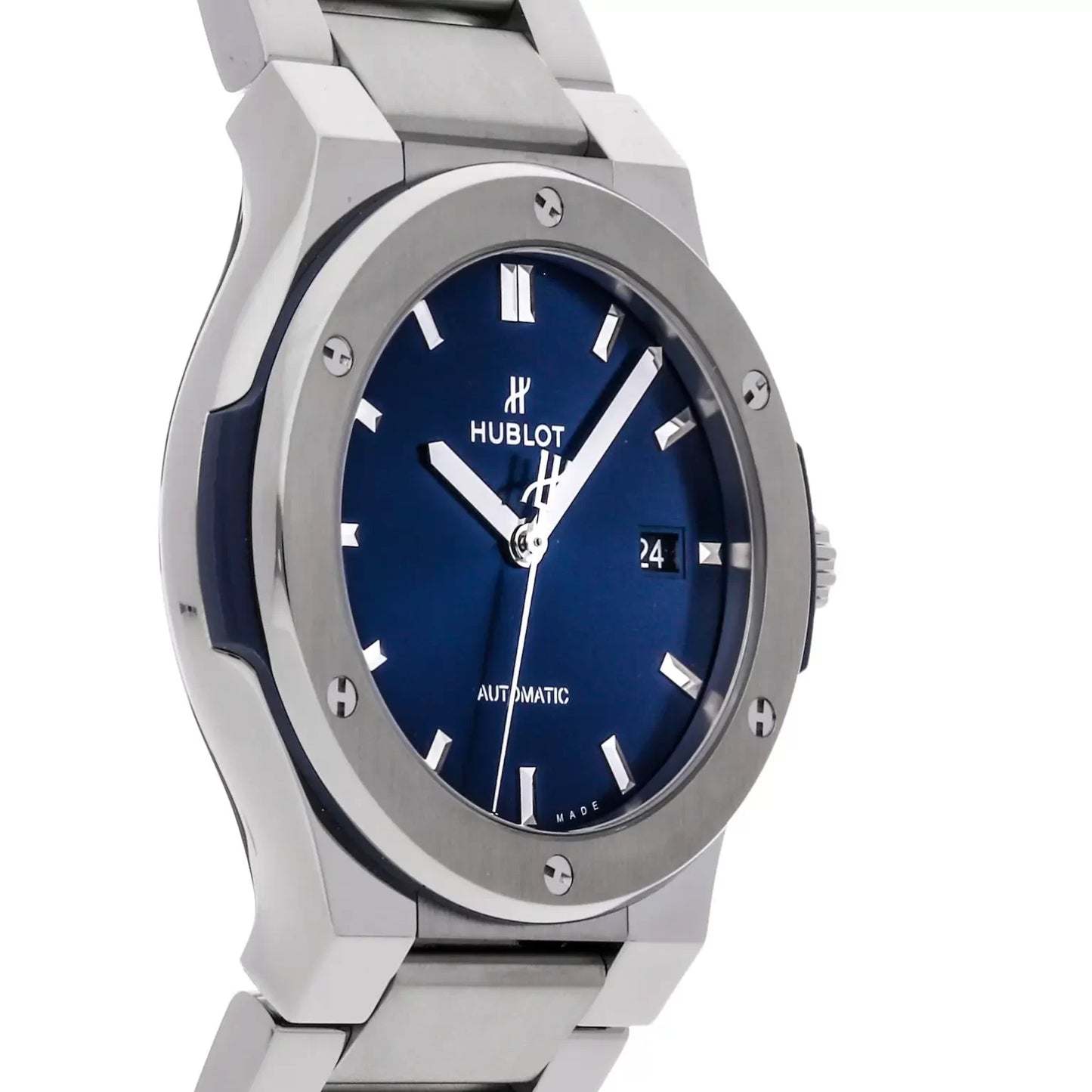 Hublot Classic Fusion Silver with Blue Dial