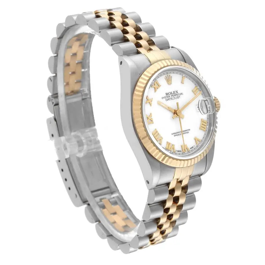 Silver & Golden Datejust with White Roman Dial MASTER COPY