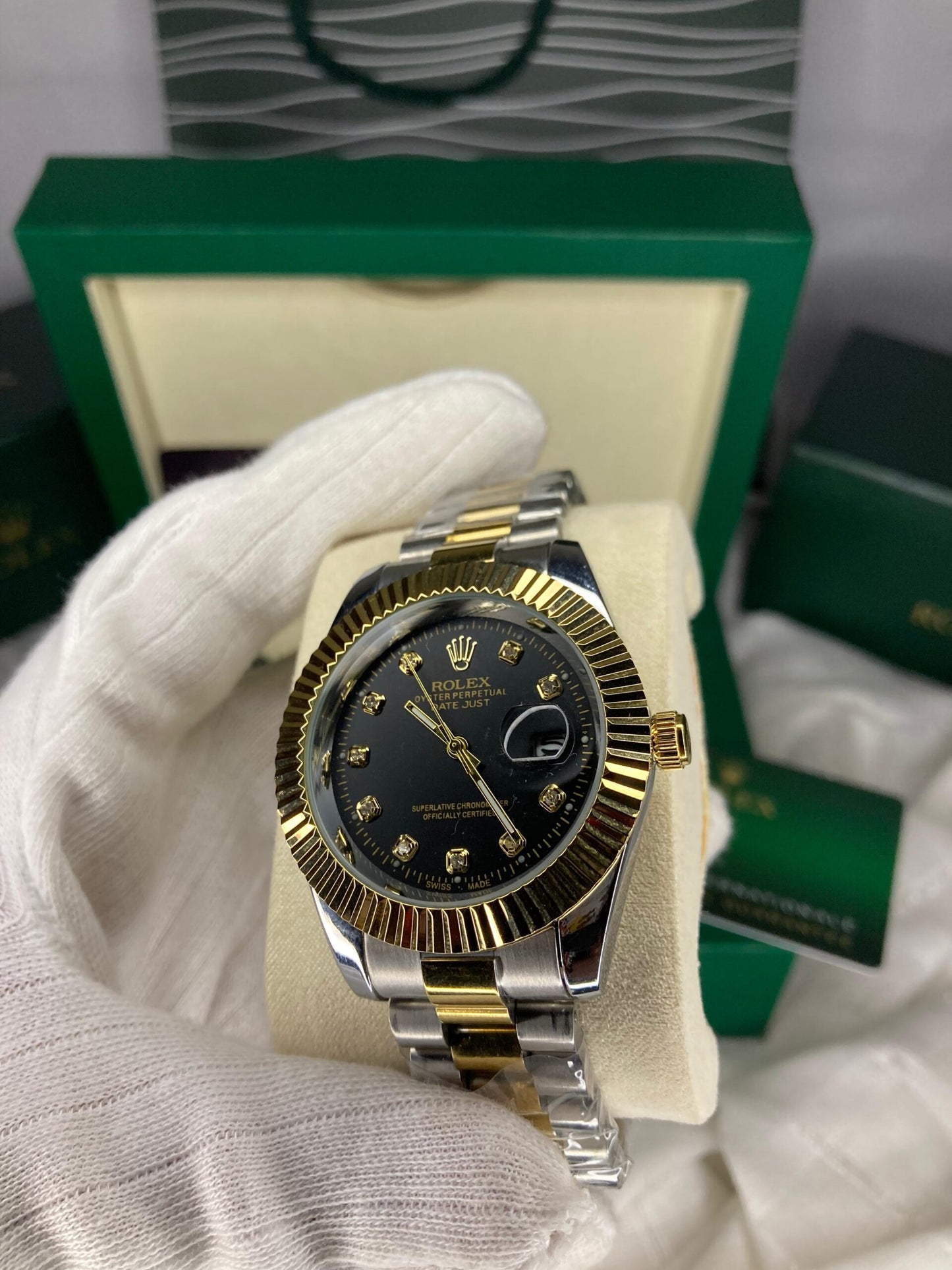 Rolex date just Black