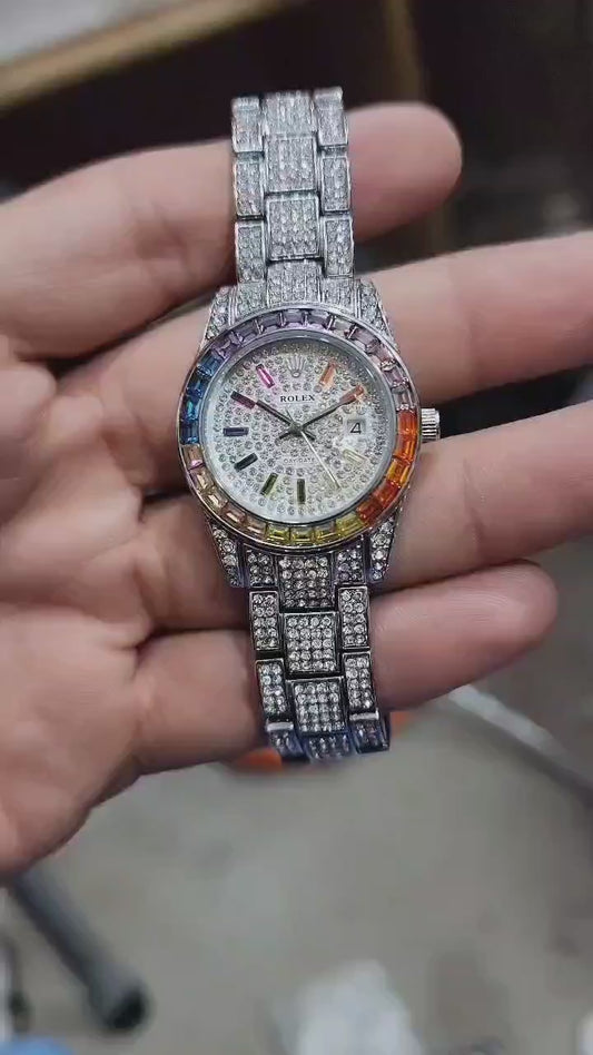 Rolex Diamond Edition featuring multiple colorful stones. Made with high grade quality  Experience luxury