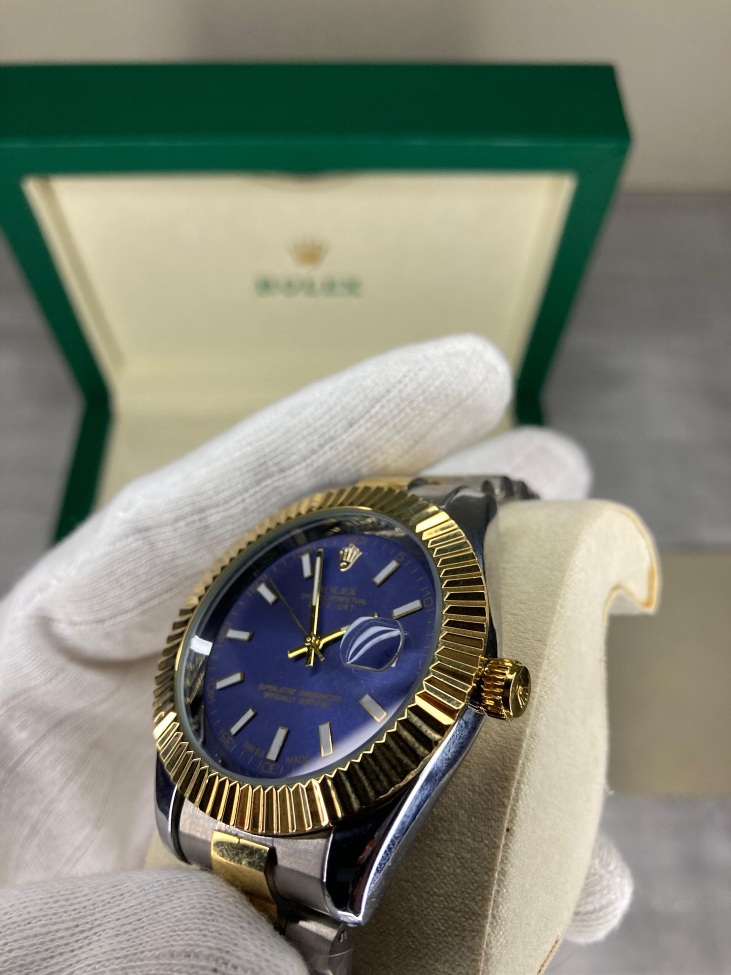 Rolex date just Blue Dial