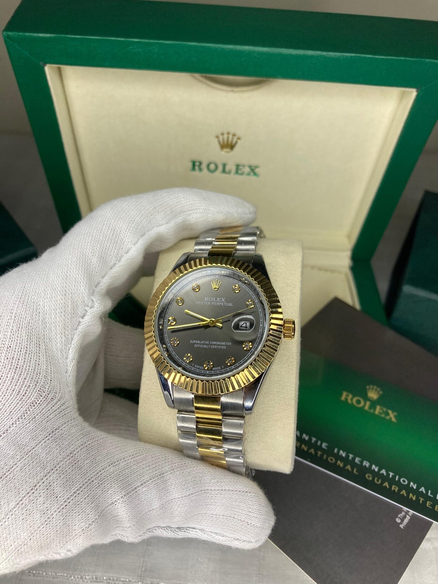 Rolex date just Blakish Dial